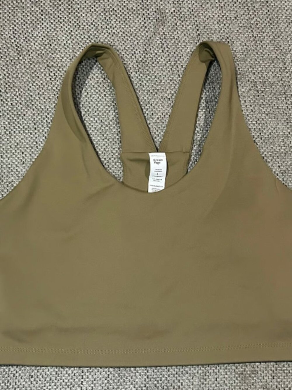 Cream Yoga Olive Green Sports Bra Large - #52